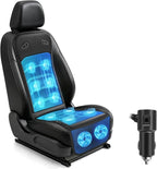 Cooling Car Seat Cover: 2-in-1 Car Seat Cushion with Massage & Ventilation, 12V/24V Universal Fit for Car/Truck/SUV, Intensity, Breathable & Comfortable (Black)