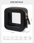 Clear Sunscreen Makeup Bags,Small Makeup Bag for Purse,Mini Clear Makeup Pouch Purse Organizer Fit Carry-on Travel Essentials,Cute Cosmetic Bags Car Accessories for Women (Mini-Black)