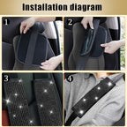 JDDRY 2-Pack Bling Seat Belt Covers,Bling Seat Belt Covers for Womens,Car Seat Belt Strap Cover Shoulder Pad,Universal Car Interior Accessories Fit for Car/Truck/SUV(Black,2PC)