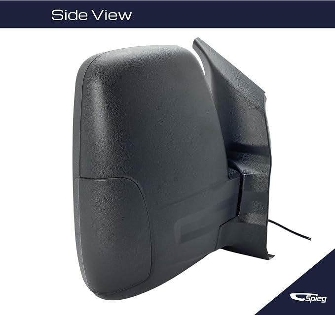 Passenger Side Mirror for 2015-2019 Ford Transit 150 250 350 HD Cargo Van | Right Side View Mirror Assembly with Power Adjustment Non-Heated Glass Short Arm | Textured Black 6 Pins FO1321600
