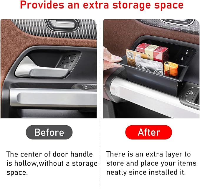 Door Organizer Tray Compatible with 2020-2025 Mercedes Benz GLB X247, 2 Pcs Door Handle Pocket Storage Box Insert for GLB 250 2020 2021 2022 2023 2024 2025