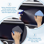 2PCS Car Screen Cleaner, 4.1''×4.1'' Microfiber Dashboard Wipes, Square Microfiber Cloth, Automotive Display Wipes,Vehicle Screen Cleaner Tool for Dashboard Display, Car Interior Tool (Blue)