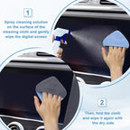 Car Screen Cleaner, 4.1''×4.1'' Microfiber Dashboard Wipes, Square Microfiber Cloth, Automotive Display Wipes,Vehicle Screen Cleaner Tool for Dashboard Display, Car Interior Tool (Blue)