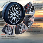 Hubcap Wheel Cover Replacement R14 Hub Caps Universal-Fit Steel Wheel Rim Cover ABS Material Exterior Accessories for Car Truck SUV -Set of 4（14-inch，Silver-Black）