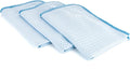 Dry Me A River, Professional Korean 70/30 Blend Microfiber Waffle-Weave Drying & Detailing Towels, Soft Suede Edges, 390 GSM, 16x24 Inches, Light Blue, 3-Pack