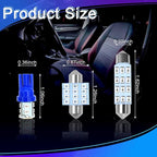 24PCS LED Interior Replacement Bulbs, Interior Car Lights, Dome Light LED Car Bulb Kit Set T10 31 mm 42 mm, Used for Map Dome Lights and License Plate Courtesy Lights Accessories (Blue)