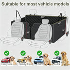 Dog Hammock for Car Back Seat Scratch Proof Nonslip Pet Car Seat Cover,Side Flaps with Zipper, Heavy Duty Car Seat Cover for Dogs with Storage Bag (Black-Zipper)