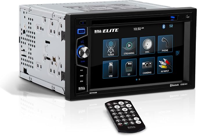 Elite BV755B Car Stereo System - 6.2 Inch Double Din Touchscreen, Bluetooth Head Unit, AM/FM Radio Receiver, CD Player, USB, SD, Aux In, Hook Up To Amplifier