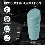 Mini Car Trash Can with Lid, Portable Garbage Can for Car, Leakproof Cup Holder Automotive Garbage Bin with 2 Rolls of Trash Bags, Small Trash Storage Can for Car Home Office(Dark Green)