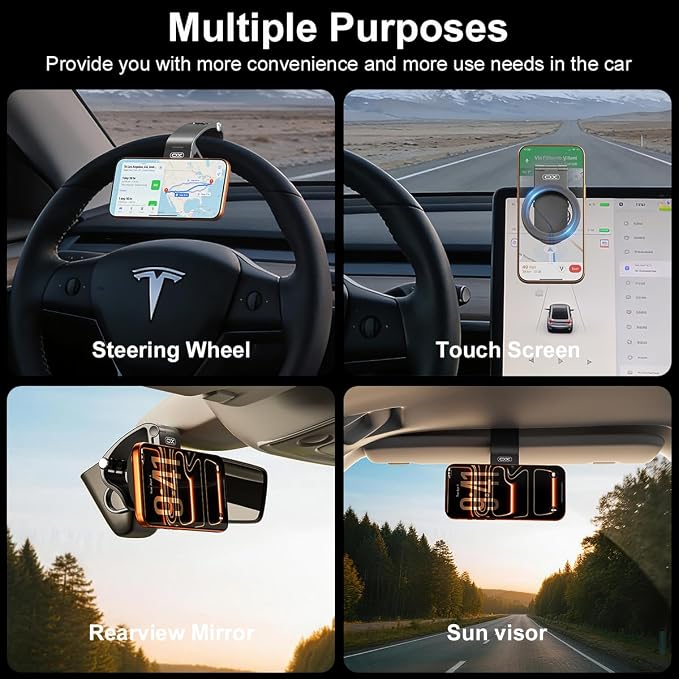 XO Magnetic Phone Holder for Car,Strong Non-Slip Car Phone Mount, Hands-Free Navigation for Car,Phone Holder for Car/Desk, Compatible with iPhone/Samsung and All Smartphones