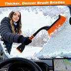 XFIRE-GEAR Car Snow Brush and Ice Scraper/26.8" Window Scraper Deicer for Car Windshield, 2 in 1 Ice Scrapers and Brushes with Non-Slip Gloves, Winter Car Automotive Exterior Accessories