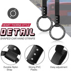 Round Car Handle Strap Drift Charm Car Accessories Bling Handle Ring for Women Rear Bumper Warning Ring Decor for Auto Bus Interior Exterior Decoration (Black, Round Style)
