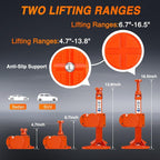 Electric Car Jack 3 Ton 6600LBS Floor Jack Kit Automatic 12V Electric Scissor Lift Jack Portable Repair Tool with Remote Control Double Jack Pads for Car Tire Change Replacement, Orange Red