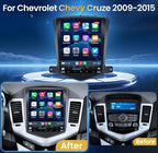 8Core 4G RAM Car Radio Stereo for Chevrolet Chevy Cruze 2009-2015: Android 13 Tesla Style Touchscreen Head Unit Backup Camera Wireless CarPlay Andriod Auto GPS SWC 5GWiFi FM DSP 36EQ