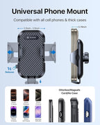 2026 Upgraded Car Phone Holder Mount, Military-Grade Phone Holders for Your Car Vent Ultra-Stable Metal Clip Universal 360° Cell Phone Car Mount for iPhone 17 Pro Max 16/15/14/13/12/ Samsung