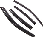 WD2-492 Dark Smoke 4 Pcs Set Window Visor (Outside Mount) Deflector Rain Guard Compatible with 1999-2005 BMW 323i 328i