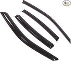 Outside Mount Window Vent Visors Rain Guards Compatible with BMW 318i 325i 330i 1998-2006 | Side Window Wind Deflectors Rain Shields | Smoke Tinted, 4 Pcs Set, DGWV-492