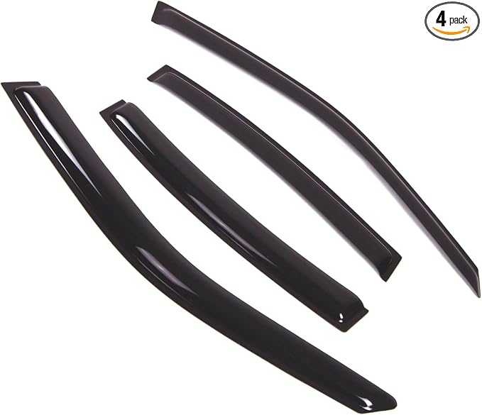 Outside Mount Window Vent Visors Rain Guards Compatible with BMW 318i 325i 330i 1998-2006 | Side Window Wind Deflectors Rain Shields | Smoke Tinted, 4 Pcs Set, DGWV-492