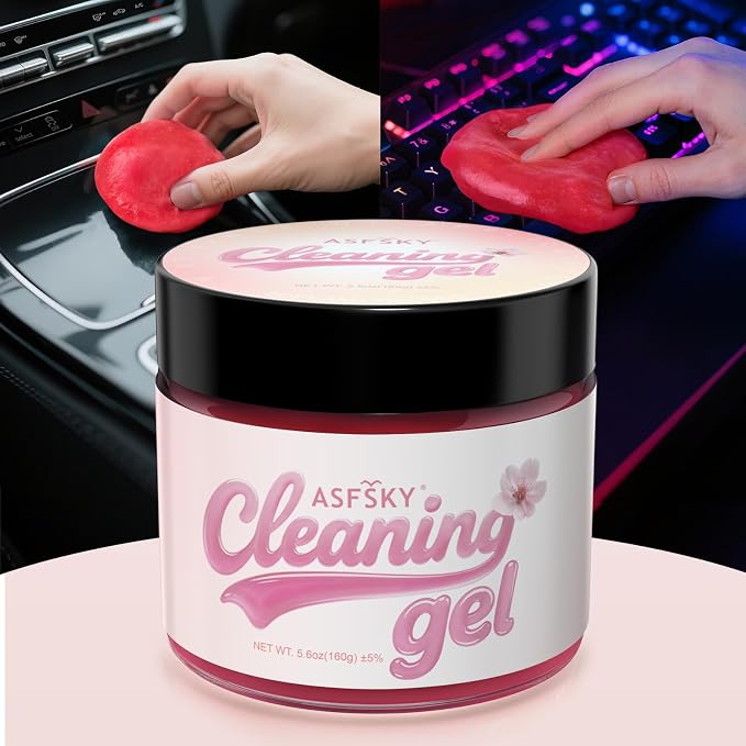 Car Cleaning Gel (Pink,Sakura) Cleaning Putty Universal Dust Cleaning Car Interior Cleaner Keyboard Dust Remover Car Slime Gifts for Men Women girl（1 pack）
