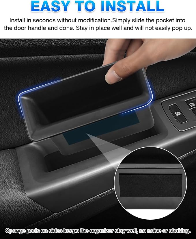 Door Side Organizer Tray for 2022-2025 2026 VW Volkswagen Golf GTI R MK8 Accessories Front & Rear Door Side Storage Box Grab Handle Pocket Box Insert 4PCS
