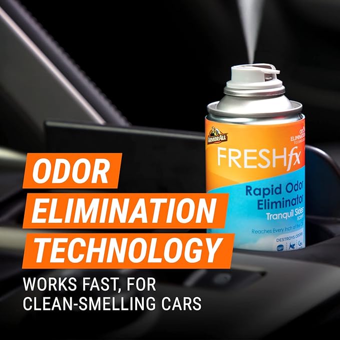 FRESH fx Rapid Odor Eliminator, Fogger Car Air Freshener, 3 Pack | Tranquil Skies scent with odor elimination technology freshens interiors and vents; 1.5-ounce car odor remover