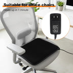 Heated Seat Cushion for Office Chair, Heated Chair Pad with Adjustable Temperature & Timer, Comfortable Seat Warmer