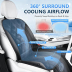 Cooling Car Seat Cover Ventilated Car Seat Cushion with 3-Speed Adjustable Cooling Car Seat Pad Universal Fit Car SUV Truck Van for Summer Driving, Black