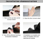2 PCS Car Door Corner Protector Edge Guards, Real Carbon Fiber Anti-Collision Car Door Edge Protector, Self-Adhesive Decorative Auto Corner Protect, Vehicle Exterior Accessories (Black)