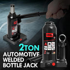 2 tons / 4000 lbs Lifting Automotive Welded Hydraulic Bottle Jack for Sedans Repair, with Manual Handle & Carrying Storage Case, Black