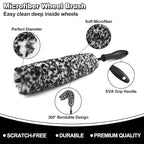 3PCS Wheel Brush Kit for Cleaning Wheel and Tire, Wheel and Rim Brush, Car Detailing Brushes, Bendable & Durable Car Wheel Rim Cleaner Brush Set,Car Detailing Cleaning Brush Supplies Kit