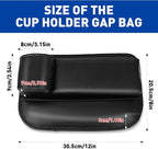 Universal PU Leather Car Seat Gap Filler Organizer with Cup Holder | Center Console Multi-Purpose Essentials Organizer with Phone, Keys, Card Storage Bag, Gifts for Car SUV Truck Owners