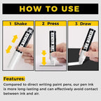 Jumbo Tire Marker White - 4 Pack 15mm Wide Tip Paint Pens for Car Tires Lettering, Large Capacity Premium Ink Waterproof Permanent Markers