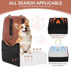 Dog Car Seat for Small/Medium Dogs Up to 35 lbs – Patented Safety System, 5" Memory Foam Pet Booster Car Seat, Fully Detachable and Washable Dog Carseat with 2 Storage Pockets (Black/Brown)