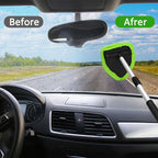20 Pieces Windshield Cleaner Tool, Inside Car Windshield Cleaning Tool with 12 Microfiber Pads, 4 Spray Bottle, and Extendable Handles Car Window Cleaning Tool Kit, Green