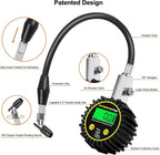 Digital Tire Pressure Gauge, Tire Pressure Gauge with Flexible Hose and Angled Chuck, Tire Pressure Gauge for Cars,Air Pressure Gauge - Professional Accuracy - 200 PSI