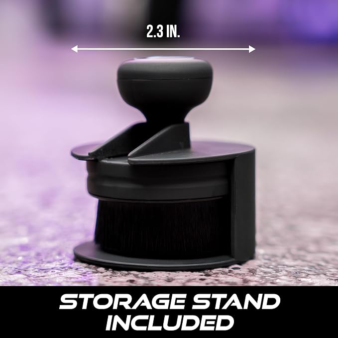 VIKING Tire Shine Applicator Brushes, Automotive Tire Dressing Applicator Brush, Storage Stand Included for Tire Detailing and Car Wash Kit, Black, 2.3 Inch Diameter, 2 Pack