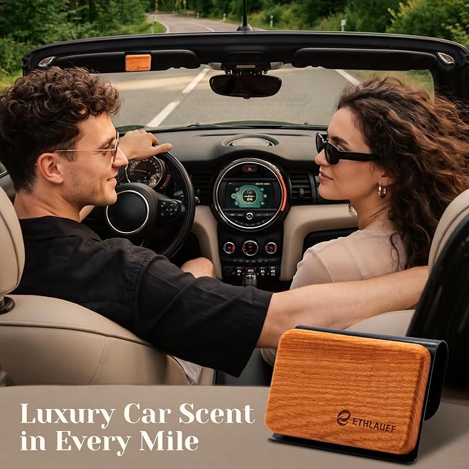 Car Air Freshener - Wood Air Freshener - Pack of 3 (Dark Wood,Sandalwood & Leather,Oud Royale)-CLIP INCLUDED