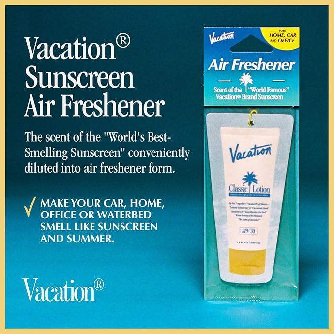 Car Air Freshener, Pack of 3 - Hanging Air Freshener for Car, Home and Office, by Sunscreen Signature Scent, Long-Lasting Deodorizer