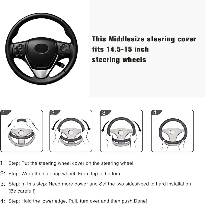car Steering Wheel Cover Faux Leather Massage Universal fit 3D Honeycomb Hole Anti-Slip Sporty 15 Inches (Sliod Black Woven)