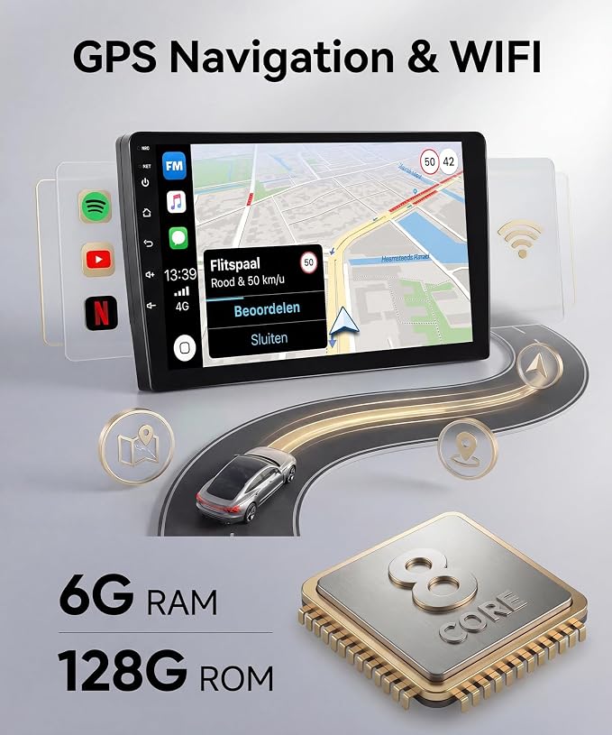 Android Car Radio for Nissan Altima 2008-2012 with Wireless CarPlay Android Auto, 6G+128G 9” Touchscreen Car Stereo Mirror Link GPS Navigation WiFi Bluetooth FM RDS EQ SWC Backup Camera