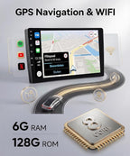 Android Car Radio for Nissan Altima 2008-2012 with Wireless CarPlay Android Auto, 6G+128G 9” Touchscreen Car Stereo Mirror Link GPS Navigation WiFi Bluetooth FM RDS EQ SWC Backup Camera