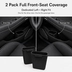 Car Door Trash Can 2 Pack, Black Silicone Garbage Bin for Driver Passenger Door Pocket, Waterproof Auto Waste Container Fits Most Standard Car Door Pockets