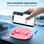 Car Phone Holder, Car Phone Mount Silicone Car Pad Mat for Various Dashboards, Slip Free Phone Stand Compatible with iPhone, Samsung, Pink