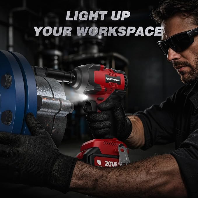 Cordless Impact Wrench 996Ft-lbs(1350N.m), 1/2 Inch High Torque Impact Gun, 20V 2x4.0Ah Batteries & Fast Charger, 3 Variable Speeds, LED Light, High-Rate Impact Driver for Truck/Car/Pickup
