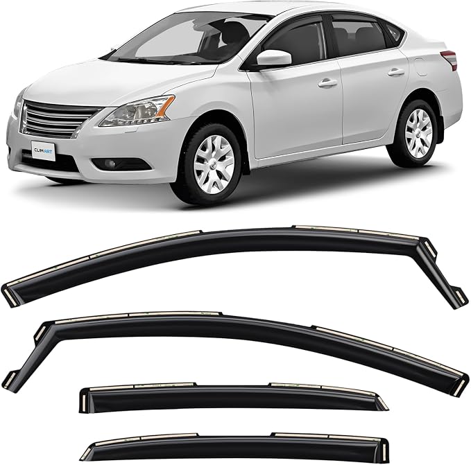 in-Channel Incredibly Durable Rain Guards for Nissan Sentra 2013-2019, Original Window Deflectors, Vent Window Visors, Vent Deflector, 4 pcs. - 613255