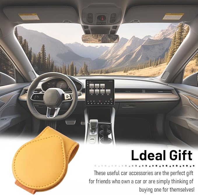 Car Visor Sunglasses Holder, Magnetic Vehicle Sun Visor Eyeglasses Hanger Ticket Card Holder Clip, Auto Interior Sunvisor Glasses Mounter Organizer, Universal for Vehicles (Yellow)