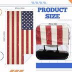 Car Seat Towel Covers with Storage Bag, 63 x 32 Inch Universal Non Slip Waterproof Sweat Protector for Car Truck, Gym Swimming Running, Machine Washable(2 Pack,American Flag)