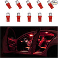 10 PCS Car Interior LED Light Bulb, T10 5050 5SMD LED Car Bulb Kit, Super Bright Automotive Led Replacement Bulbs for Dashboard Dome Map Door Courtesy License Plate Lights (Red)