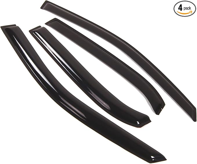 Outside Mount Window Vent Visors Rain Guards Compatible with Chevrolet Equinox 2010-2017 | Side Window Wind Deflectors Rain Shields | Smoke Tinted, 4 Pcs Set, DGWV-065