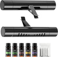 2Pcs Car Air Freshener Vent Clips, Car Diffuser Essential Oils Kit with 5 Different Essential Oils (0.34oz Each) & 12 Refill Sticks, long lasting Cars fragrance for House